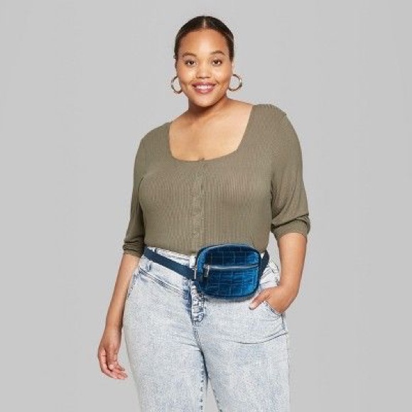 Wild Fable olive green top - Picture 2 of 7